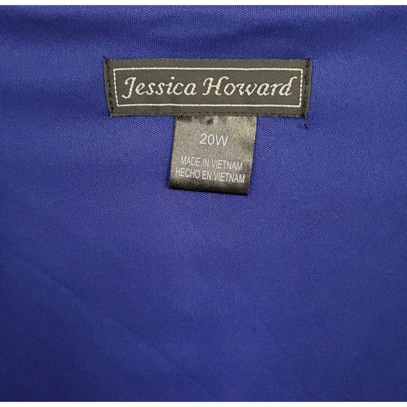Jessica Howard Size 20W Dress V-neck Surplice Side Ruching Liquid Jersey Stretch - Picture 7 of 11